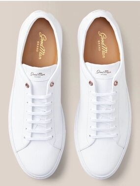 NEW Good Man Brand White Low-Top Leather Sneakers. MINT Condition